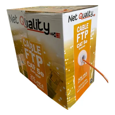 [Net Quality] Bobina de Cable FTP Cat 5e 305 mts Net Quality para exterior color naranja